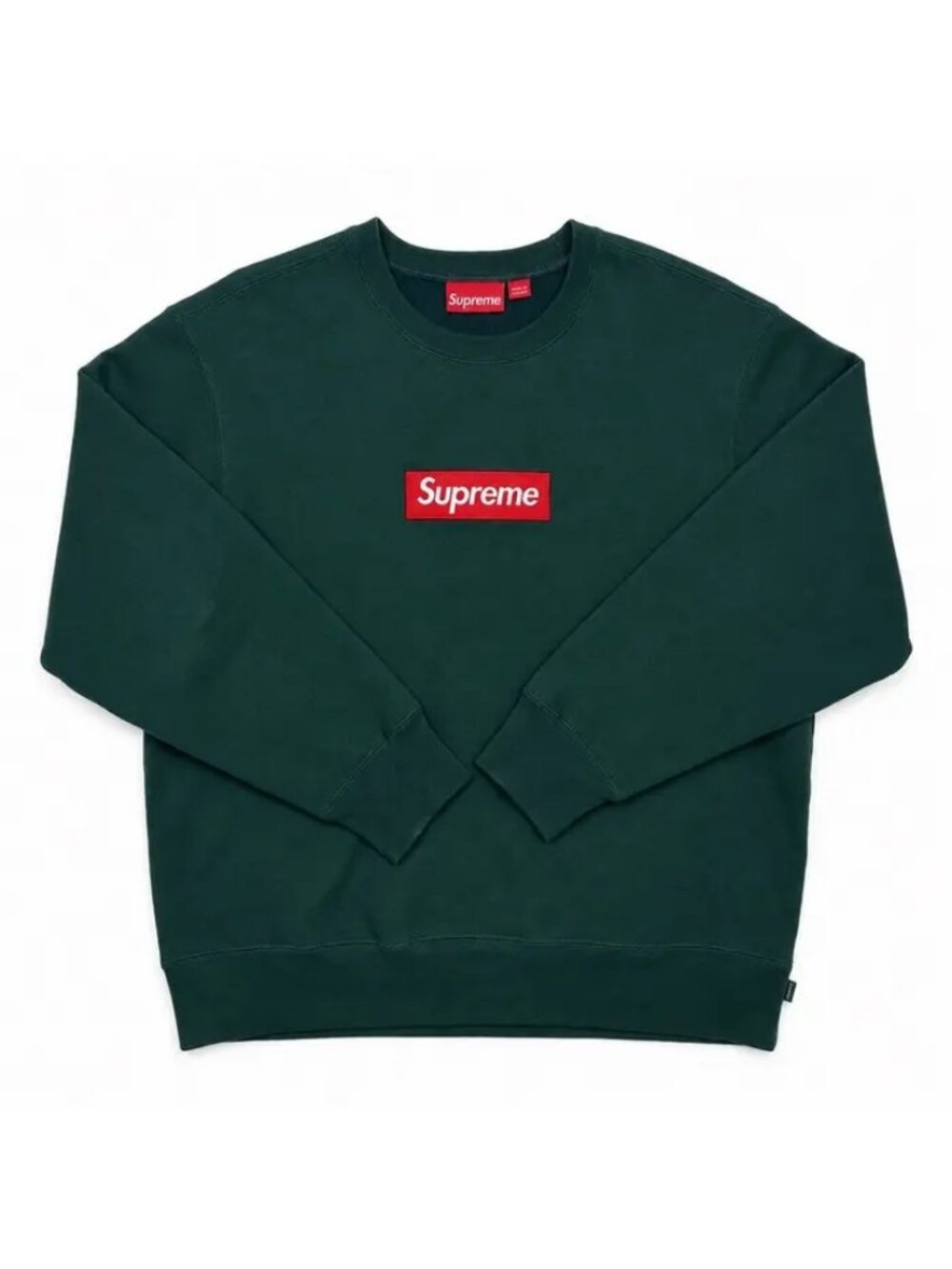 FW22 Supreme Box Logo Crewneck Dark Pine Medium